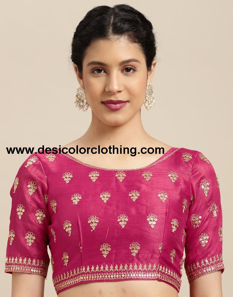 Cherry Pink Silk Saree
