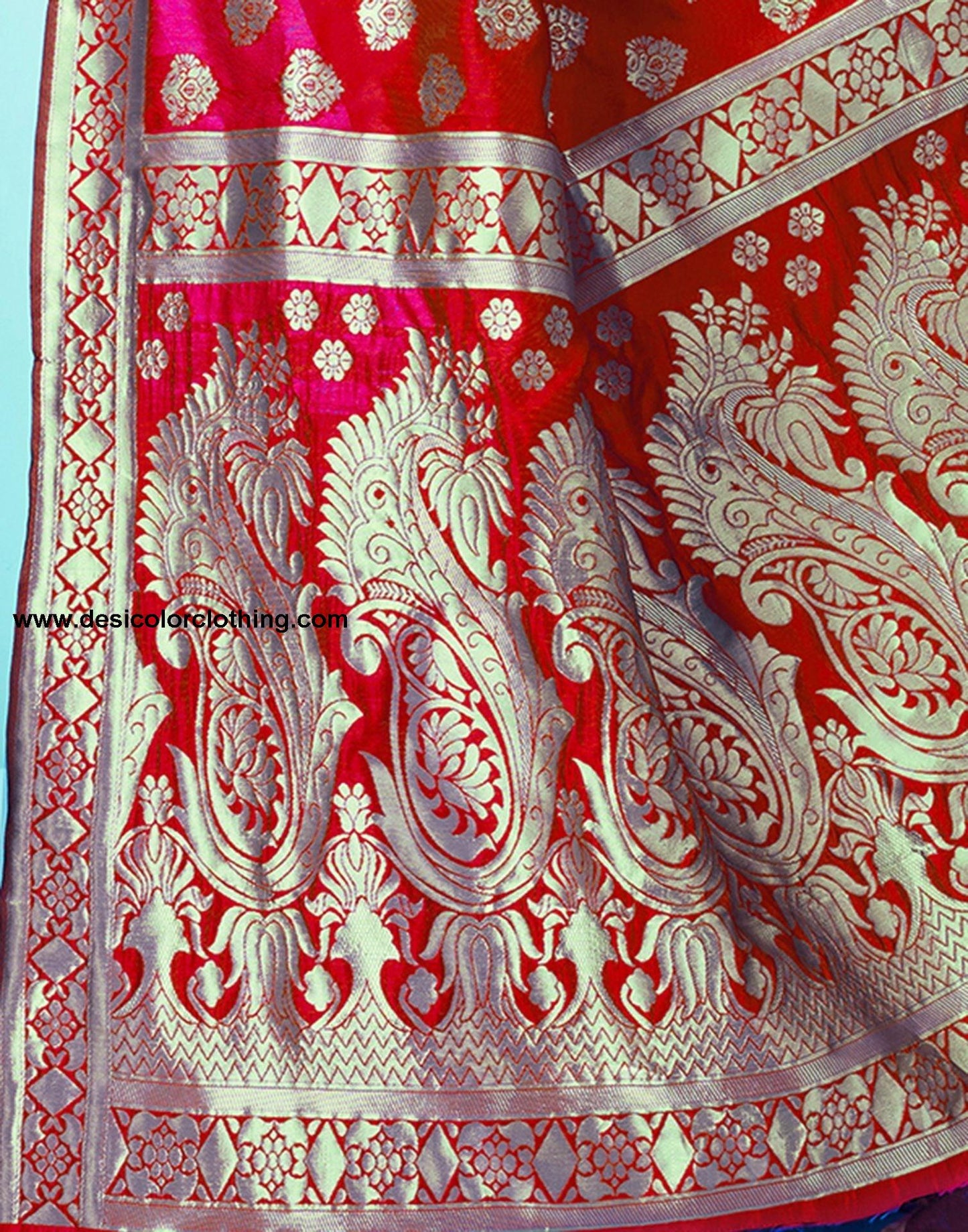 Red Jacquard Silk Saree
