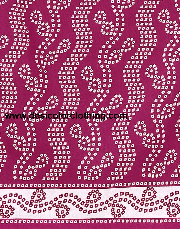 Pink Printed Cotton Unstitched Salwar Suit Material