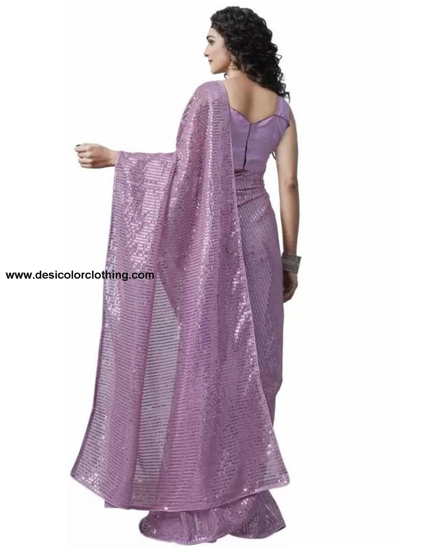 Purple Sequence Saree