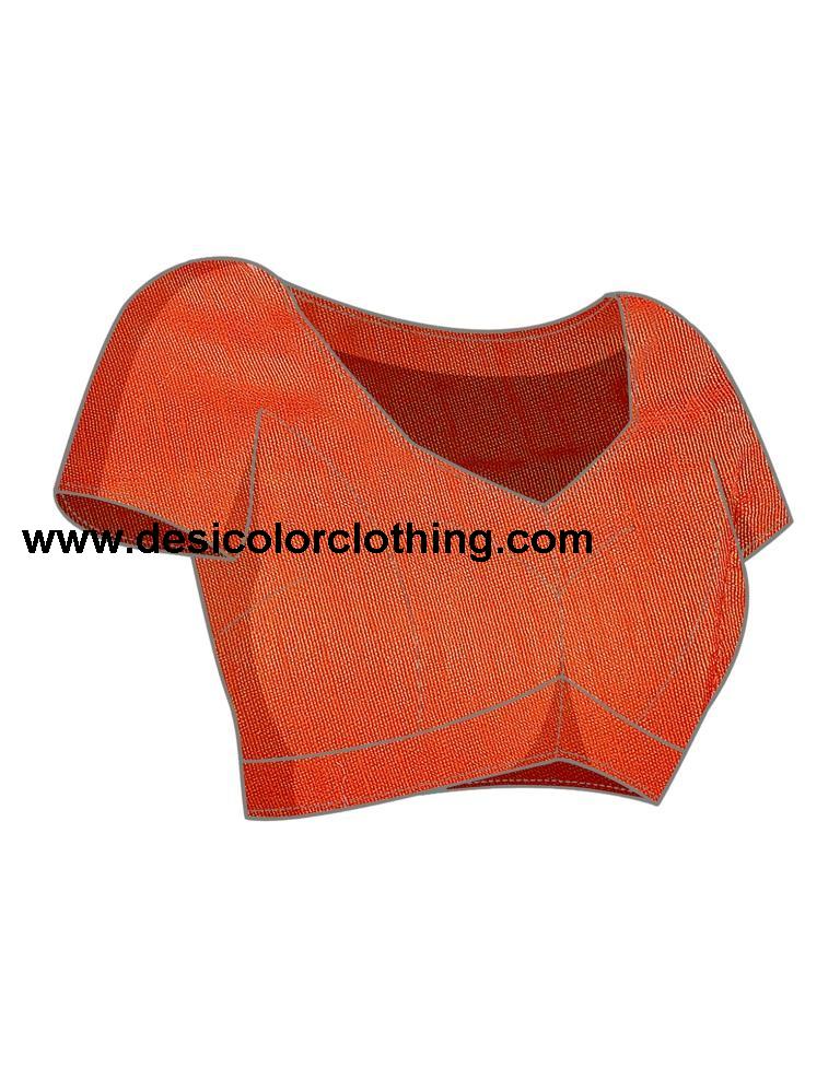 Orange Chiffon Printed Saree