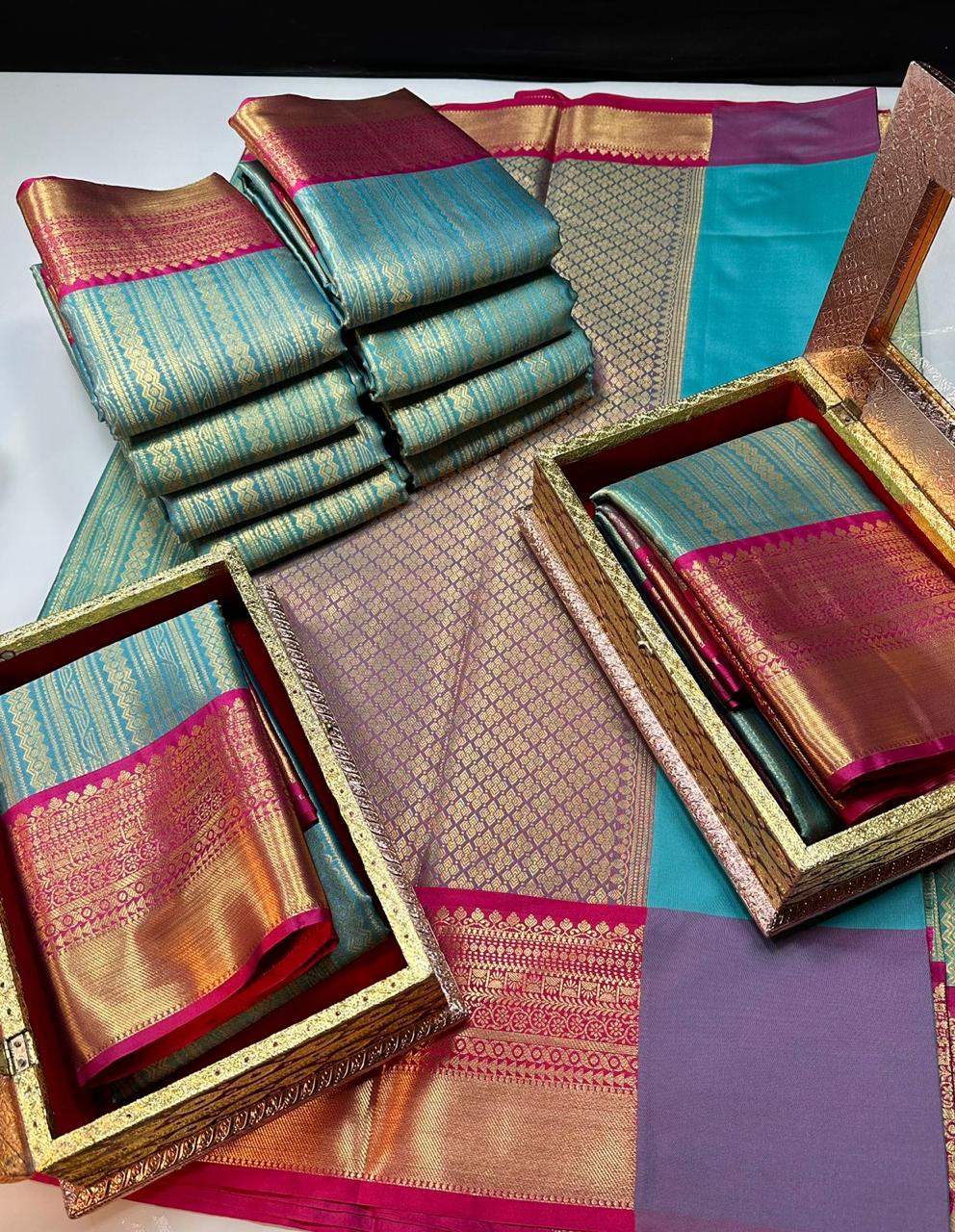 Product Image - Designer Saree in Georgette Fabric | Soft Banarasi Pattu Brocade