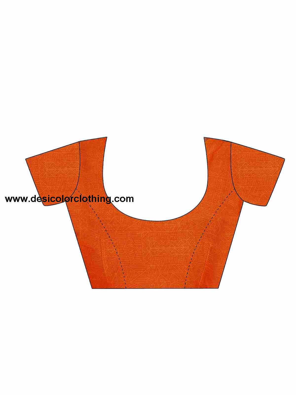 Orange Chiffon Printed Saree