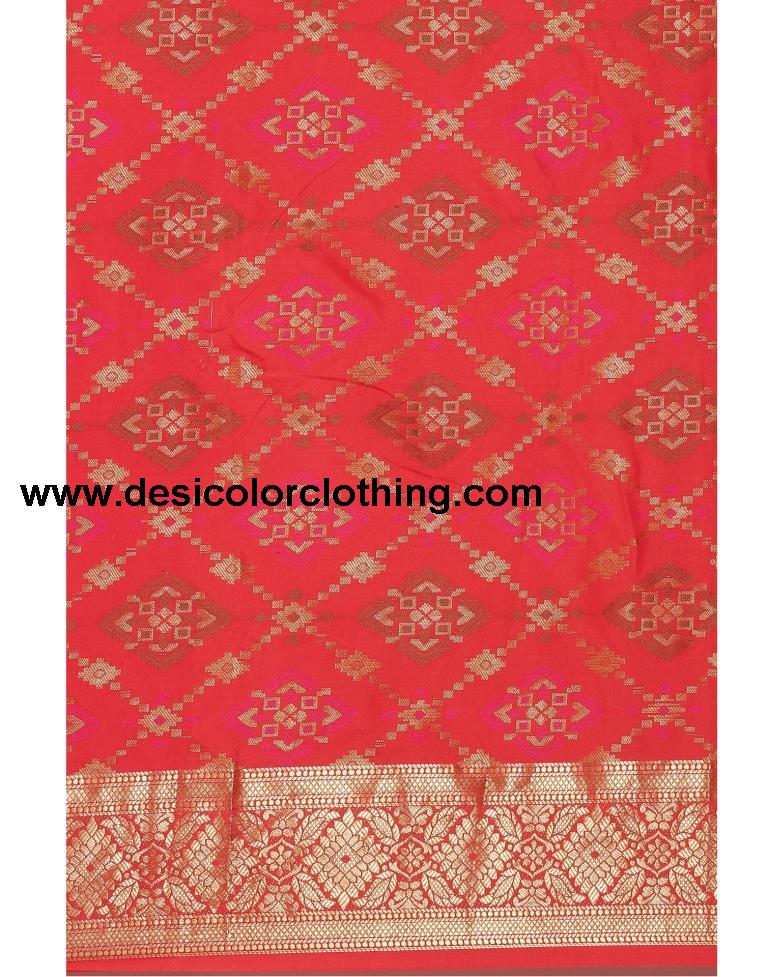 Red Coloured Poly Silk Banarasi Jacquard Saree | SLV2194S1175