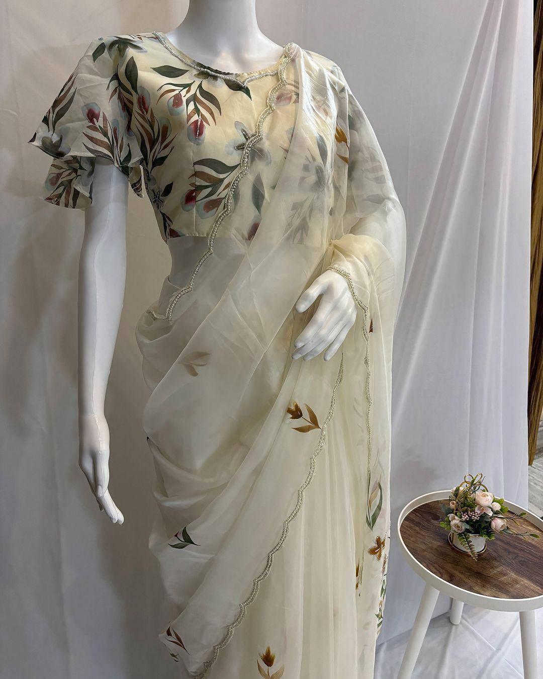 Trendy Floral Soft Georgette Sarees – Lightweight & Elegant