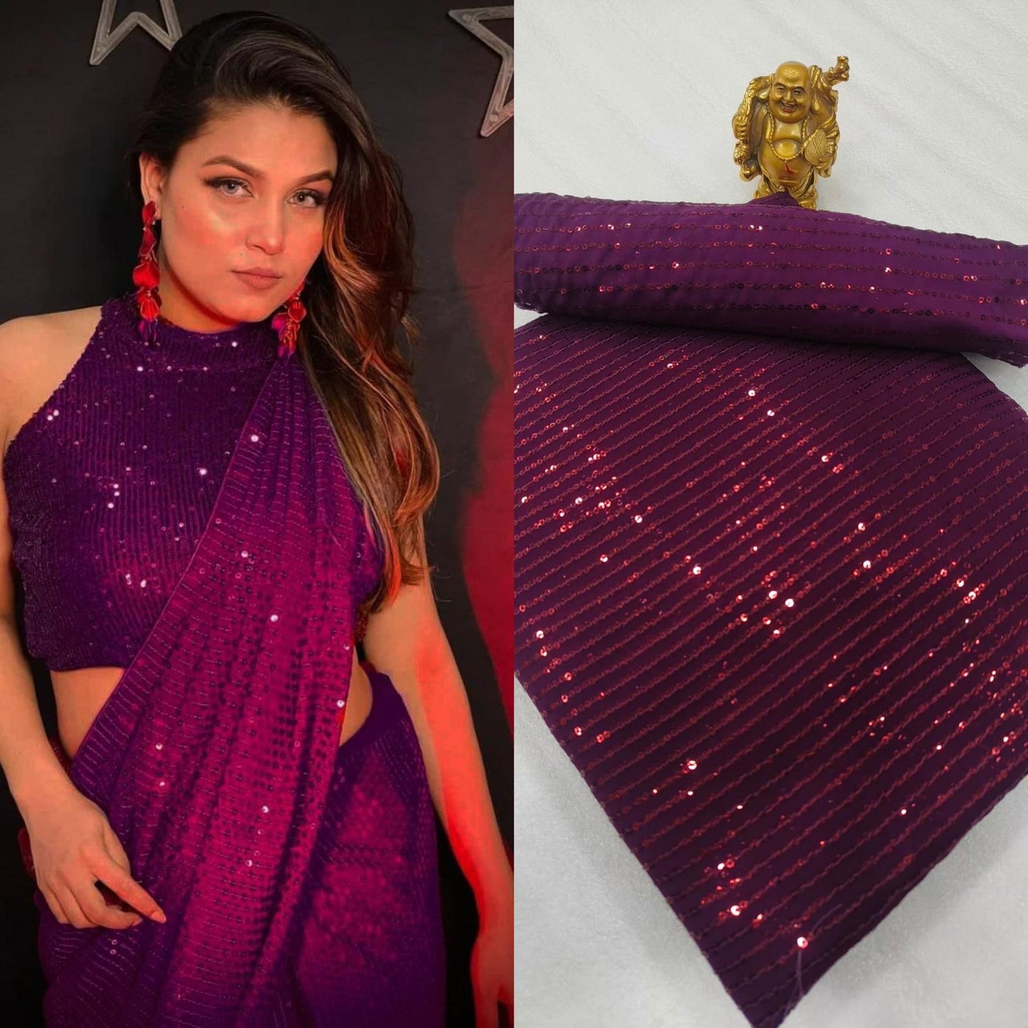 Bollywood sequin saree