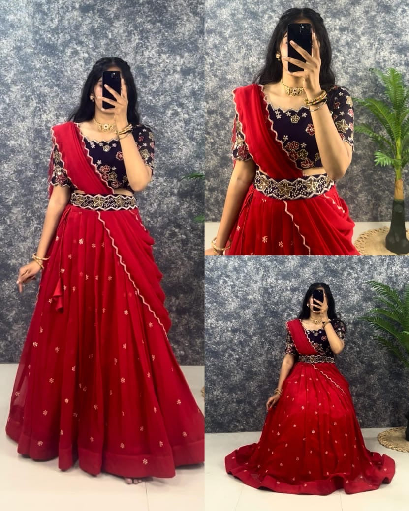 Designer Fully Stitched Lehenga – Bridal & Partywear Elegance, Ready to Wear