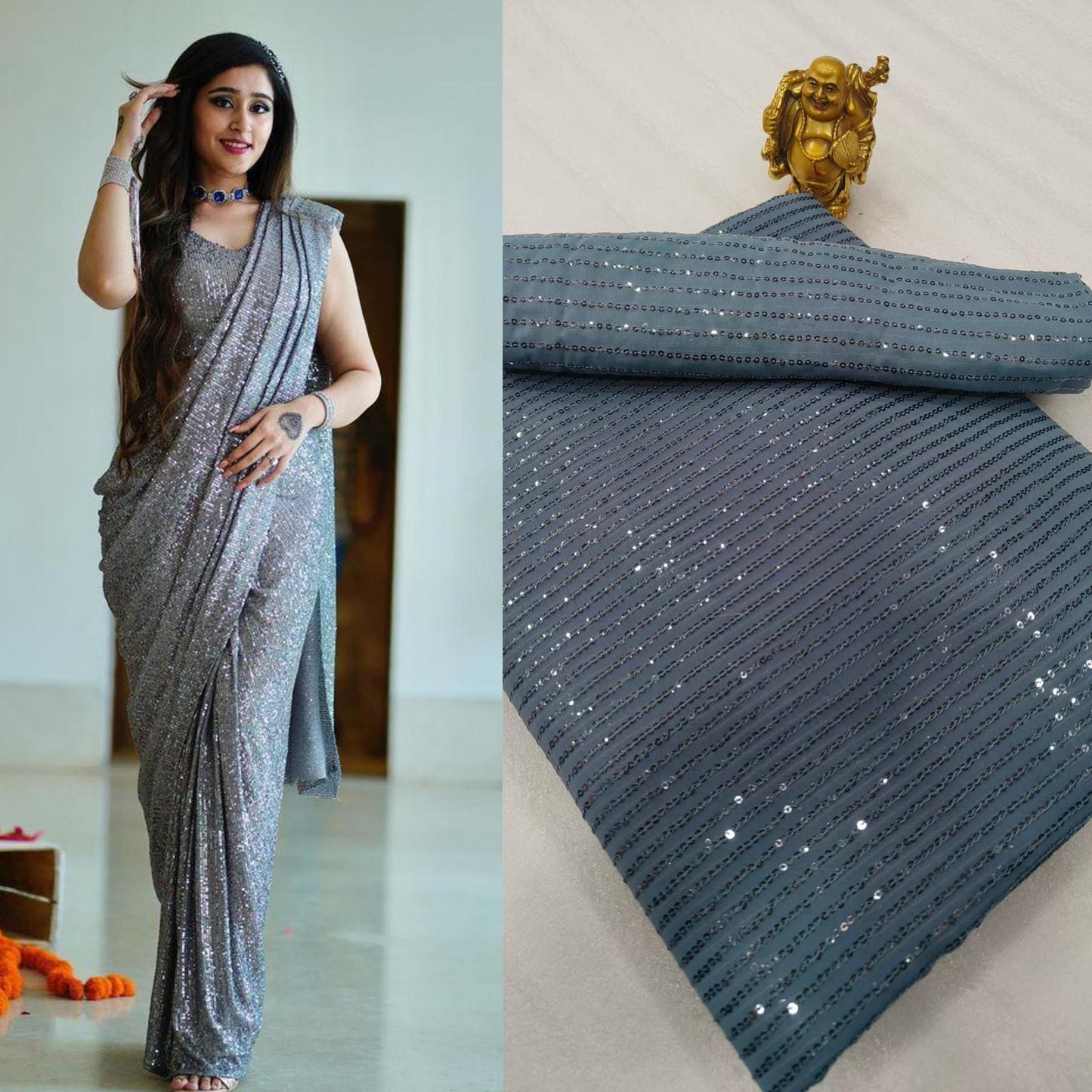 Bollywood sequin saree