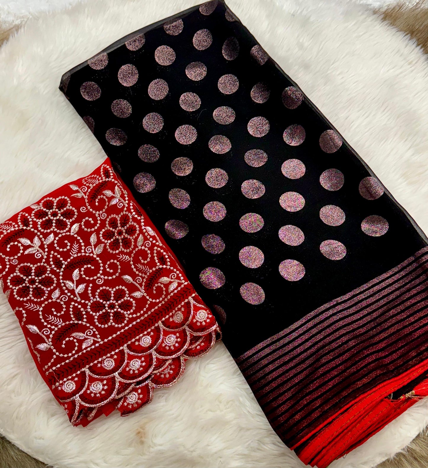 Product Image - Elegant Black Berry Georgette Saree
