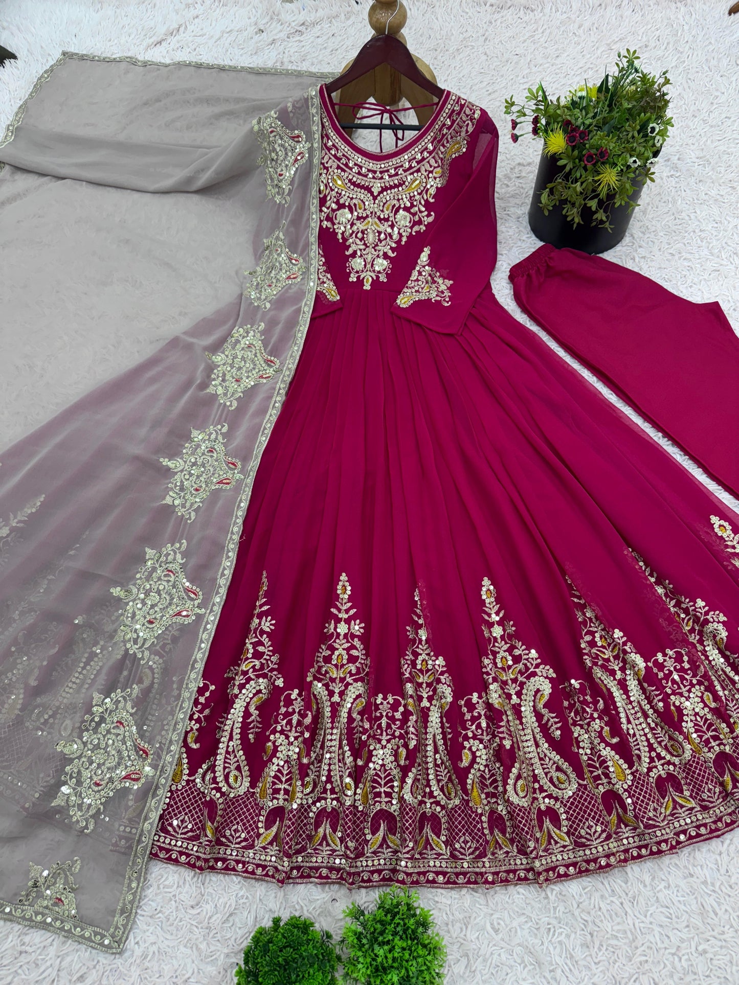 Product Image - Heavy Designer Party Wear Georgette Gown with Dupatta