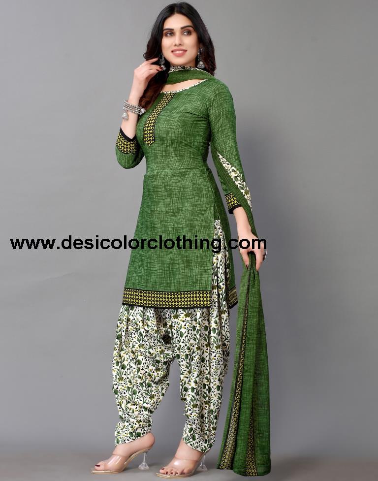 Printed Polyester Unstitched Salwar Suit Material