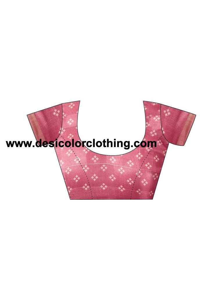 Pink Cotton Printed Sarees