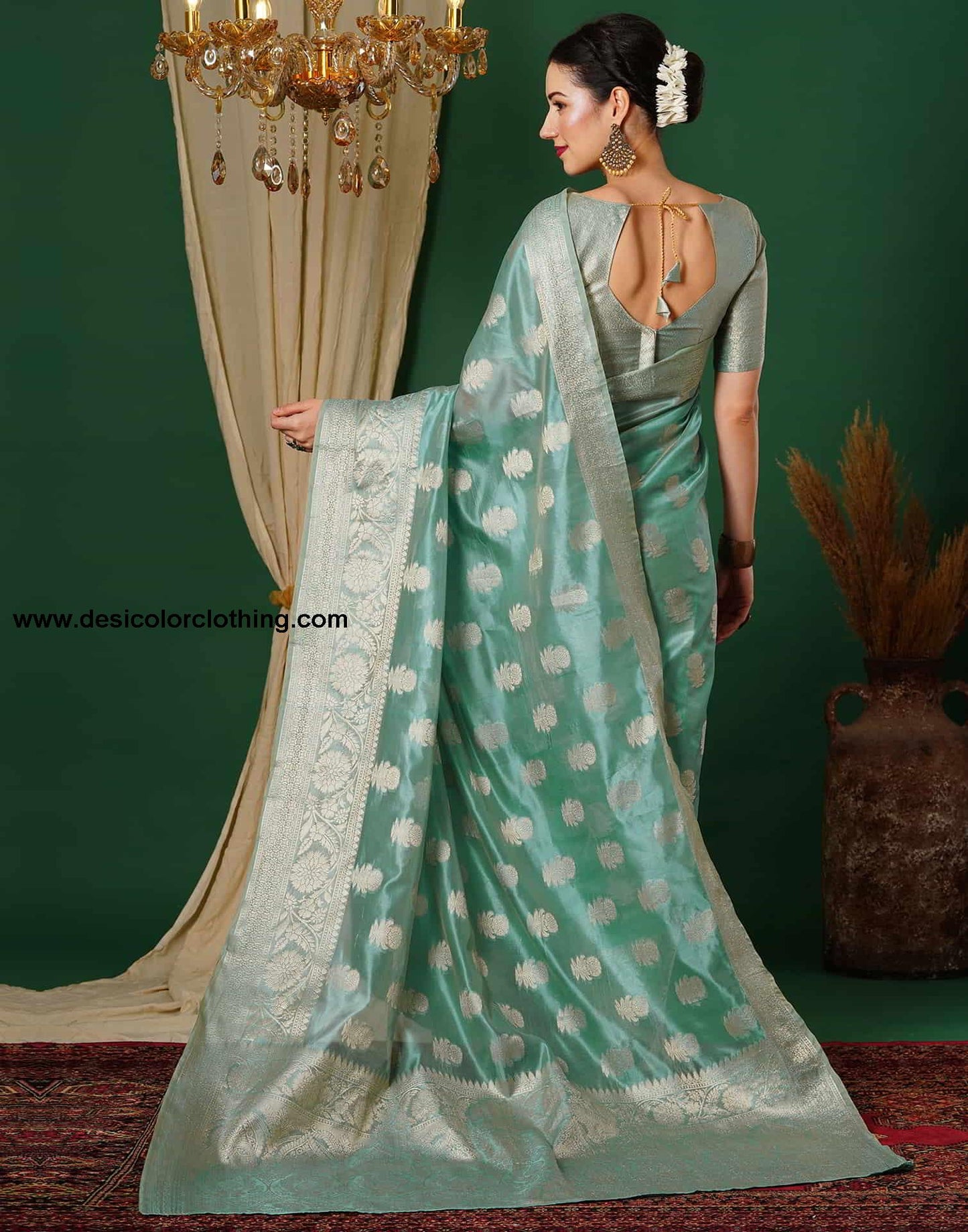 Blue Banarasi Silk Woven Saree