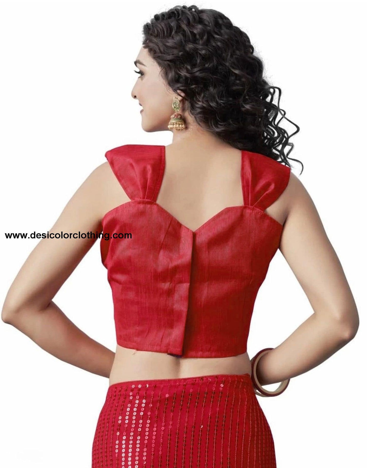 Red Sequence Saree
