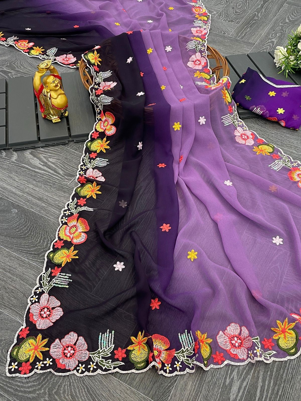 Product Image - Elegant KC-838 Georgette Sequence Saree | Designer Ethnic Wear