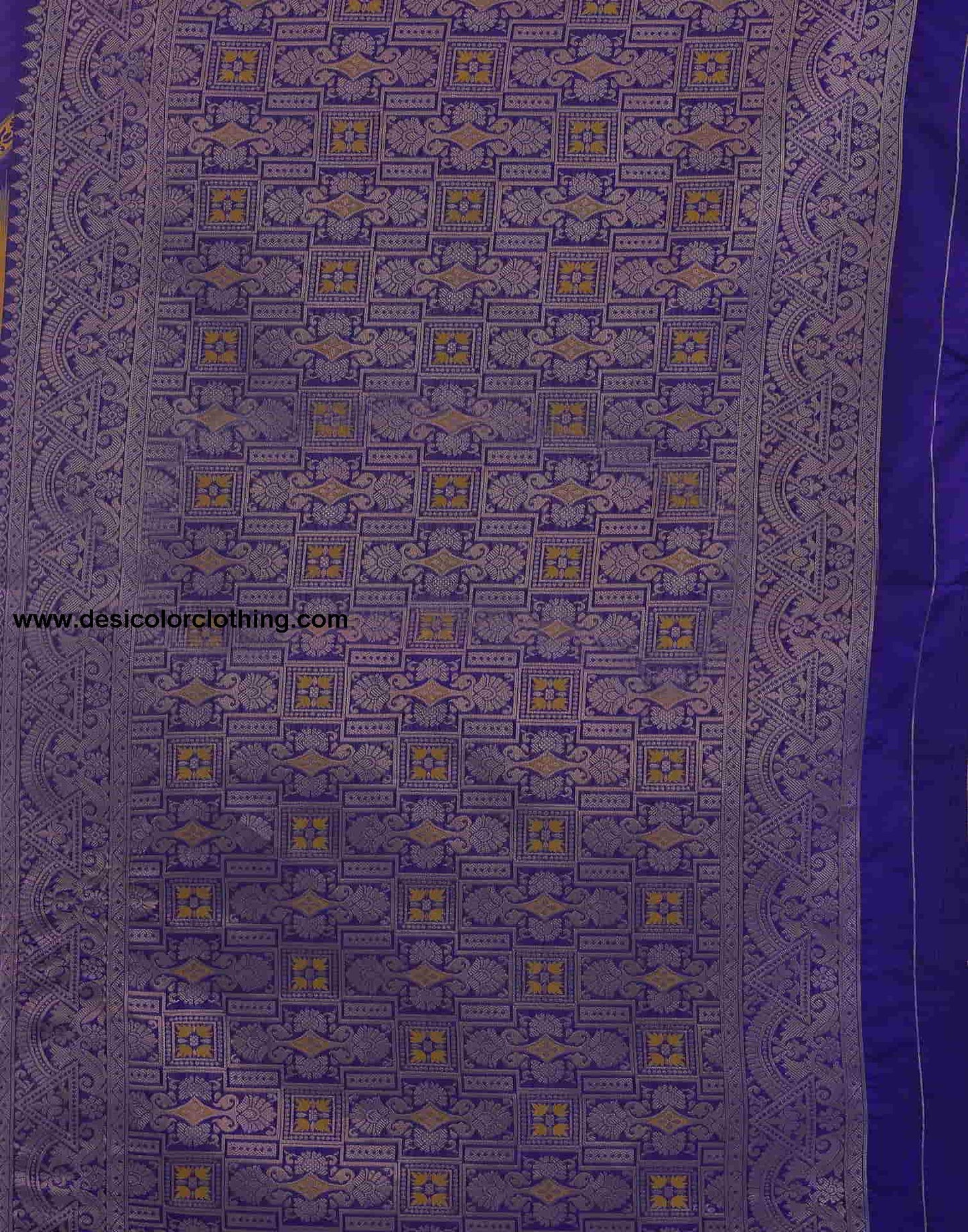 Blue Banarasi Silk Woven Saree
