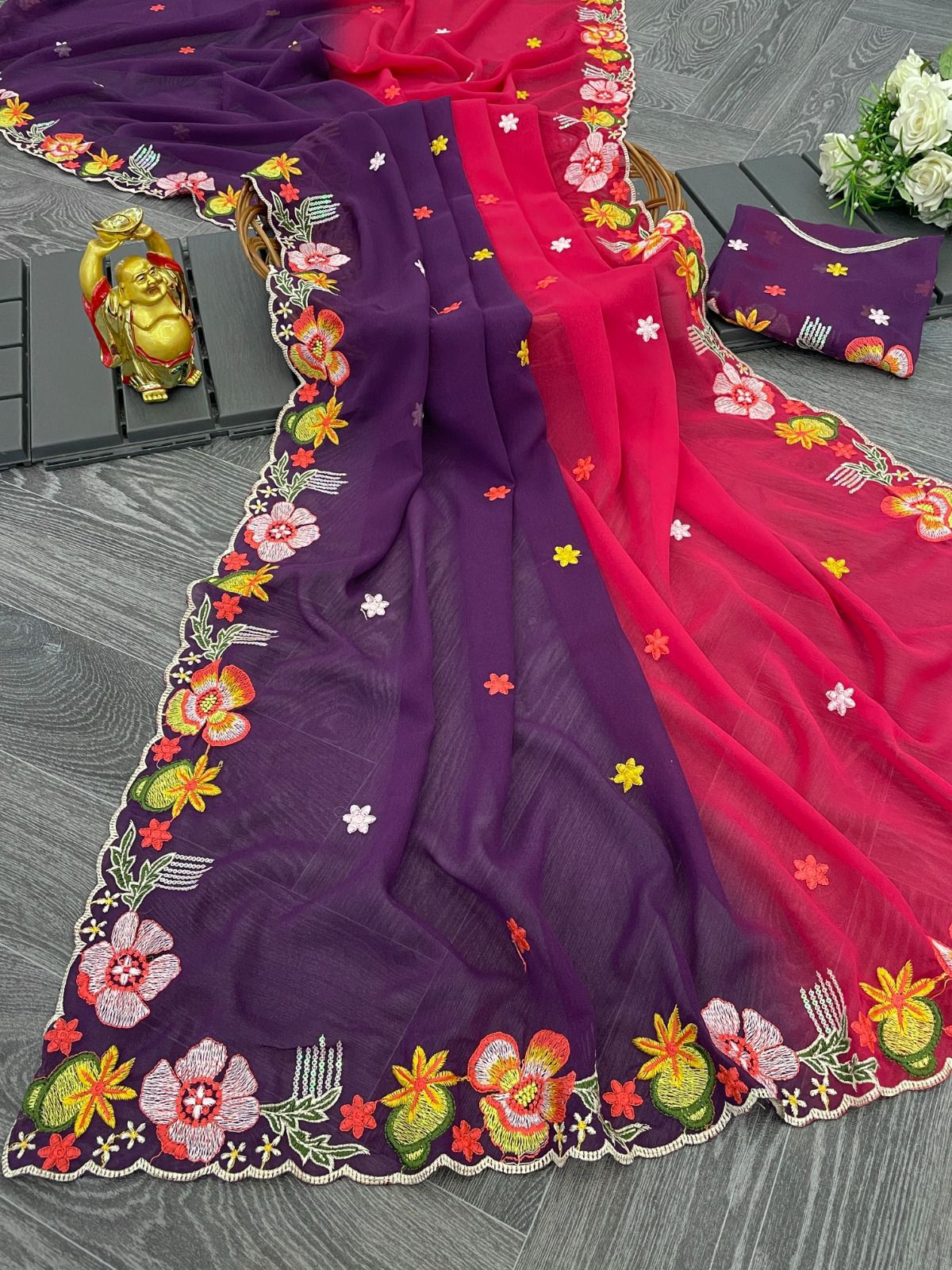 Product Image - Elegant KC-838 Georgette Sequence Saree | Designer Ethnic Wear