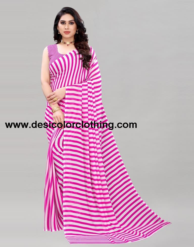 Pink Printed Saree | 2097S451