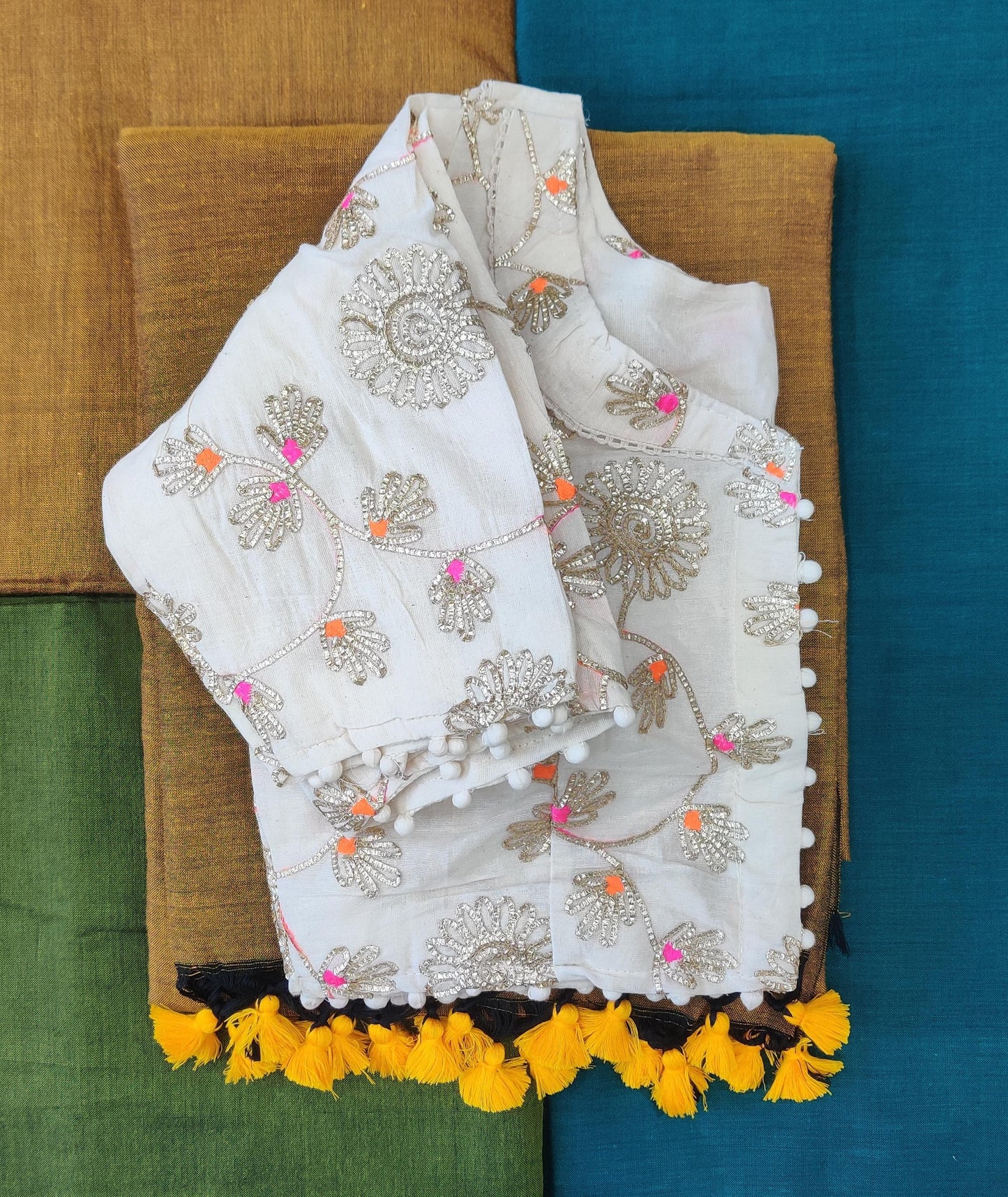 Product Image - Pure Khadi Designer Saree Combo – Effortless Elegance for Festive Wear