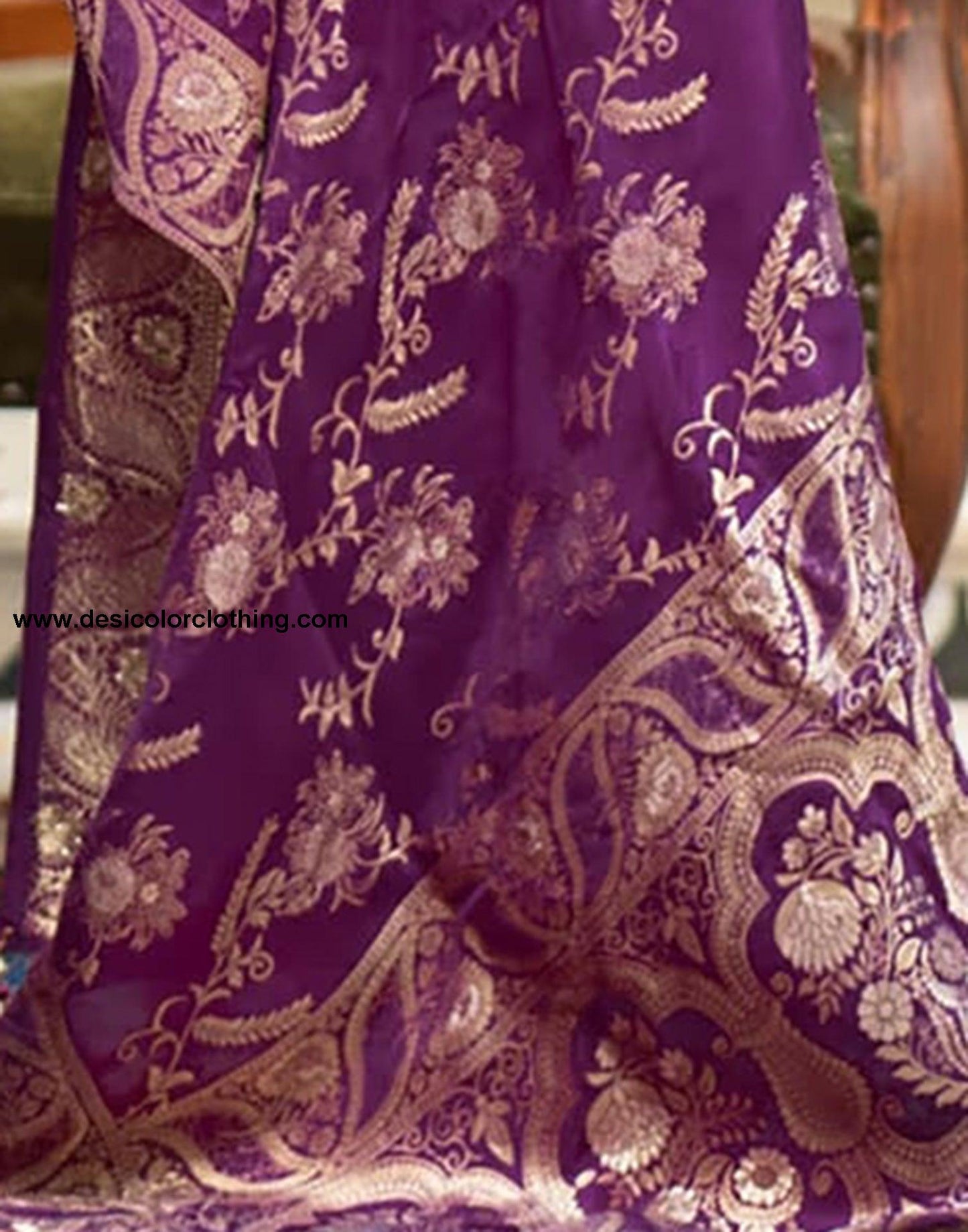 Purple Silk Plain Saree