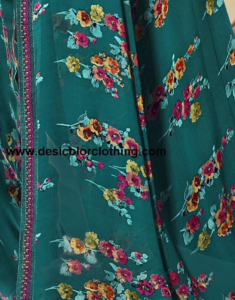 Rama Georgette Printed Saree