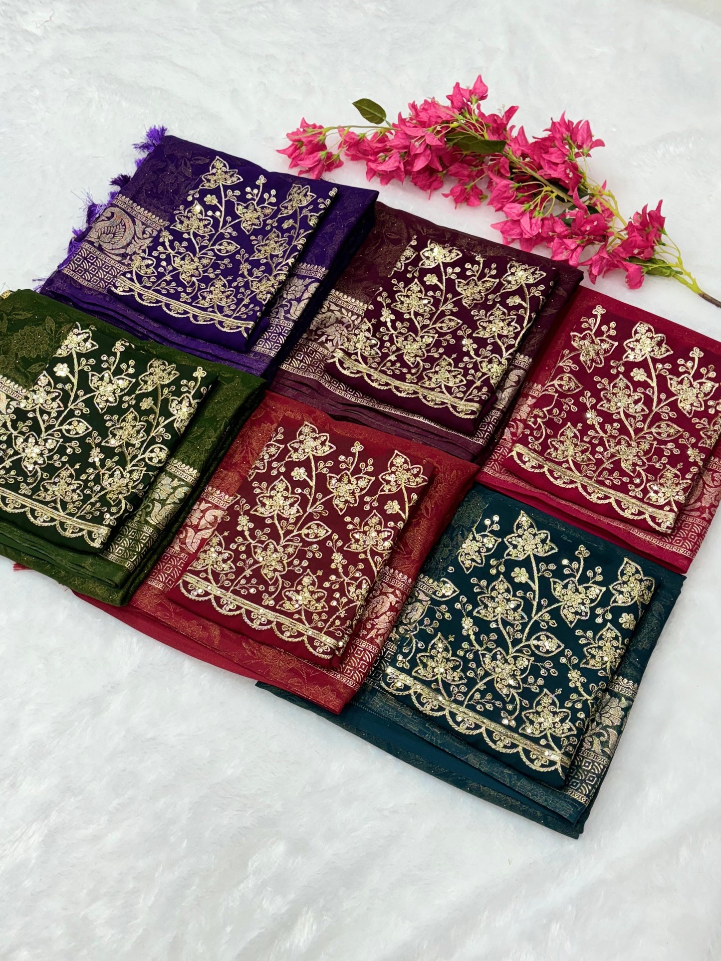 Product Image - Designer Silk Apurva Georgette Saree - Festive & Wedding Wear