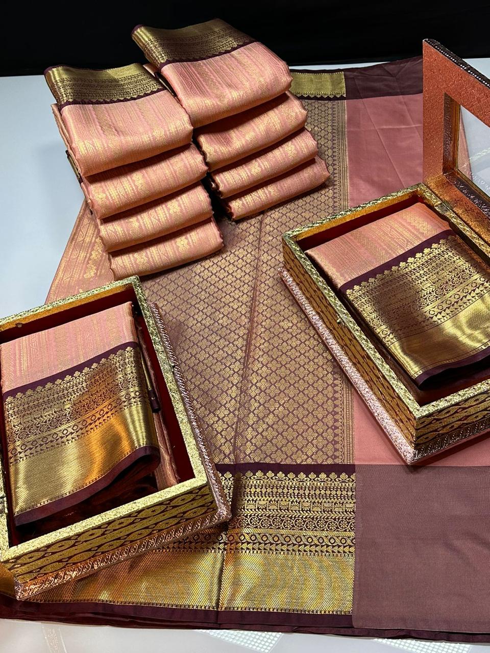 Product Image - Designer Saree in Georgette Fabric | Soft Banarasi Pattu Brocade