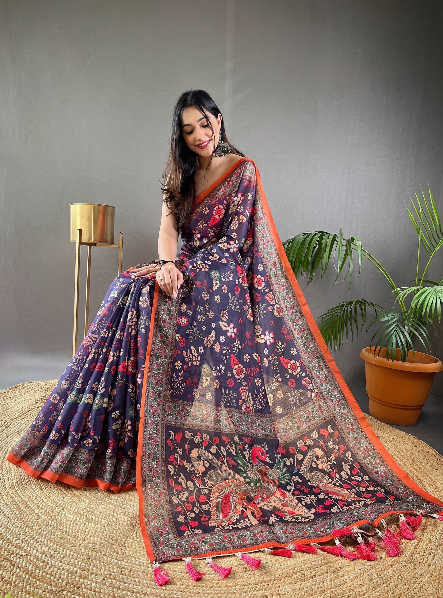 Product Image - Designer Malai Cotton Kalamkari Saree – Perfect Ethnic Wear