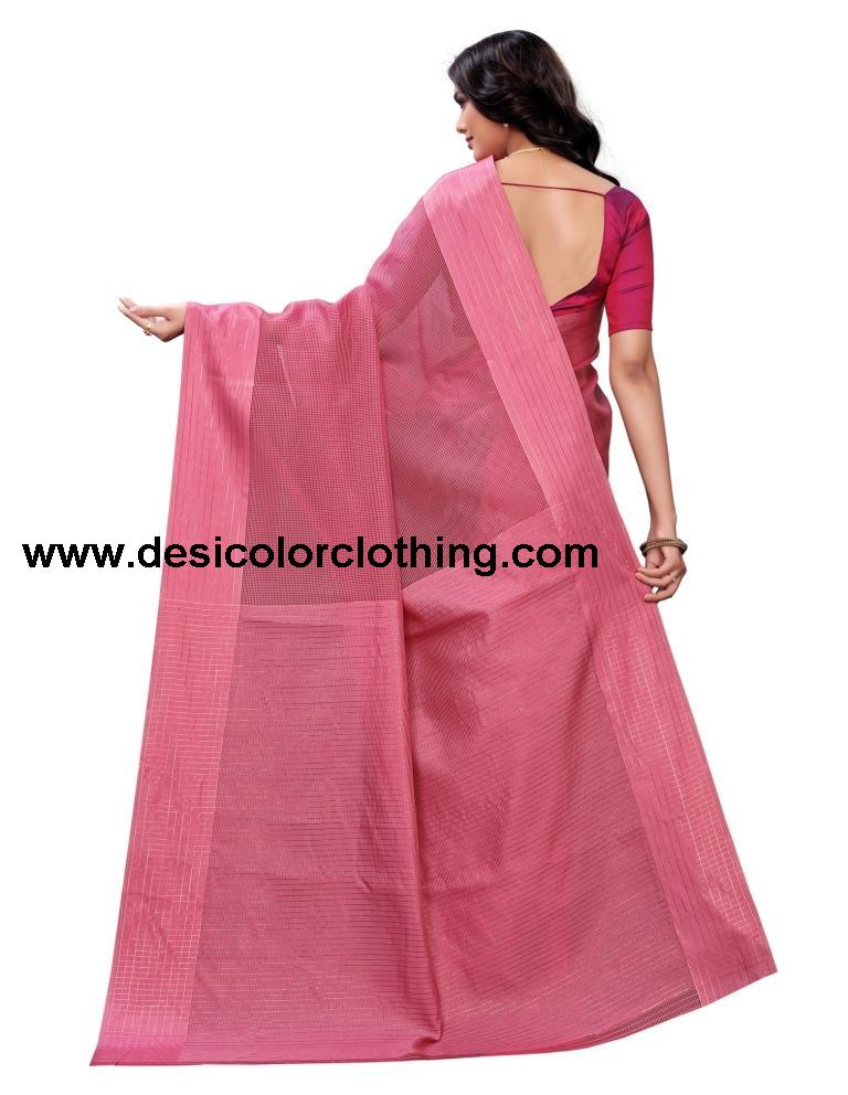 Watermelon Pink Coloured Poly Silk Self Design Partywear saree | SLV1529S106