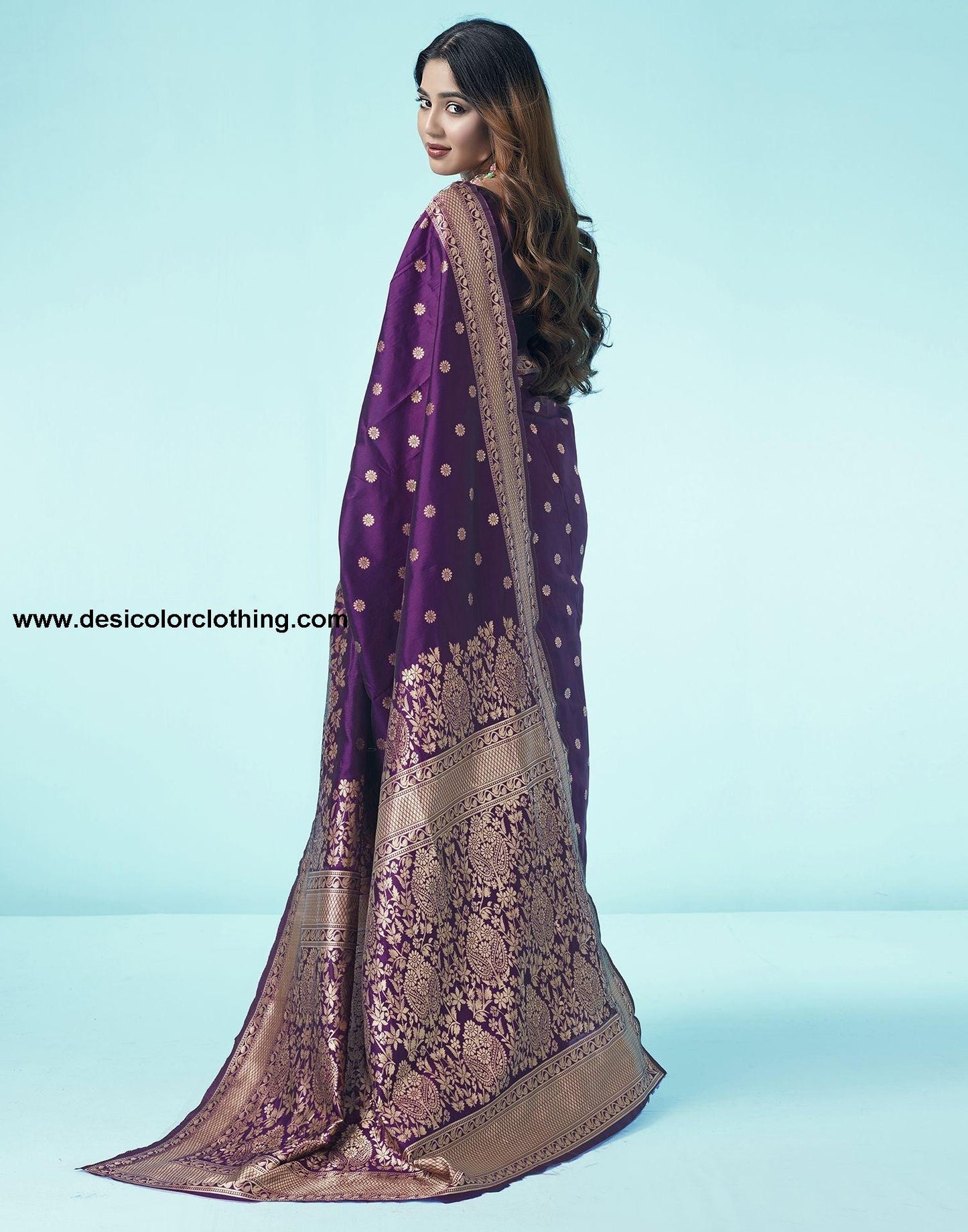 Purple Jacquard Silk Saree