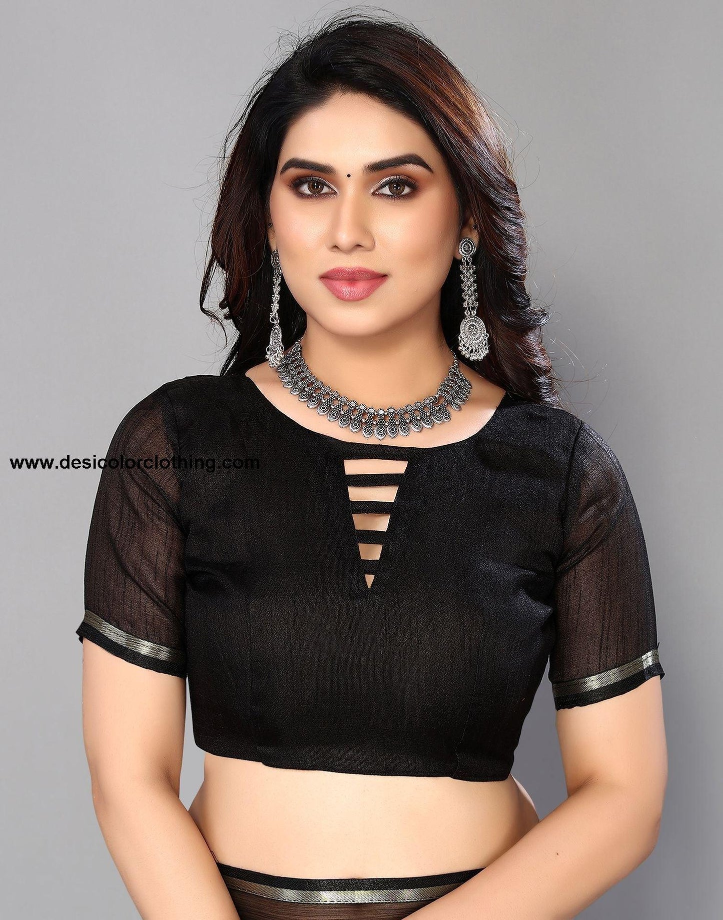 Black Chiffon Printed Saree