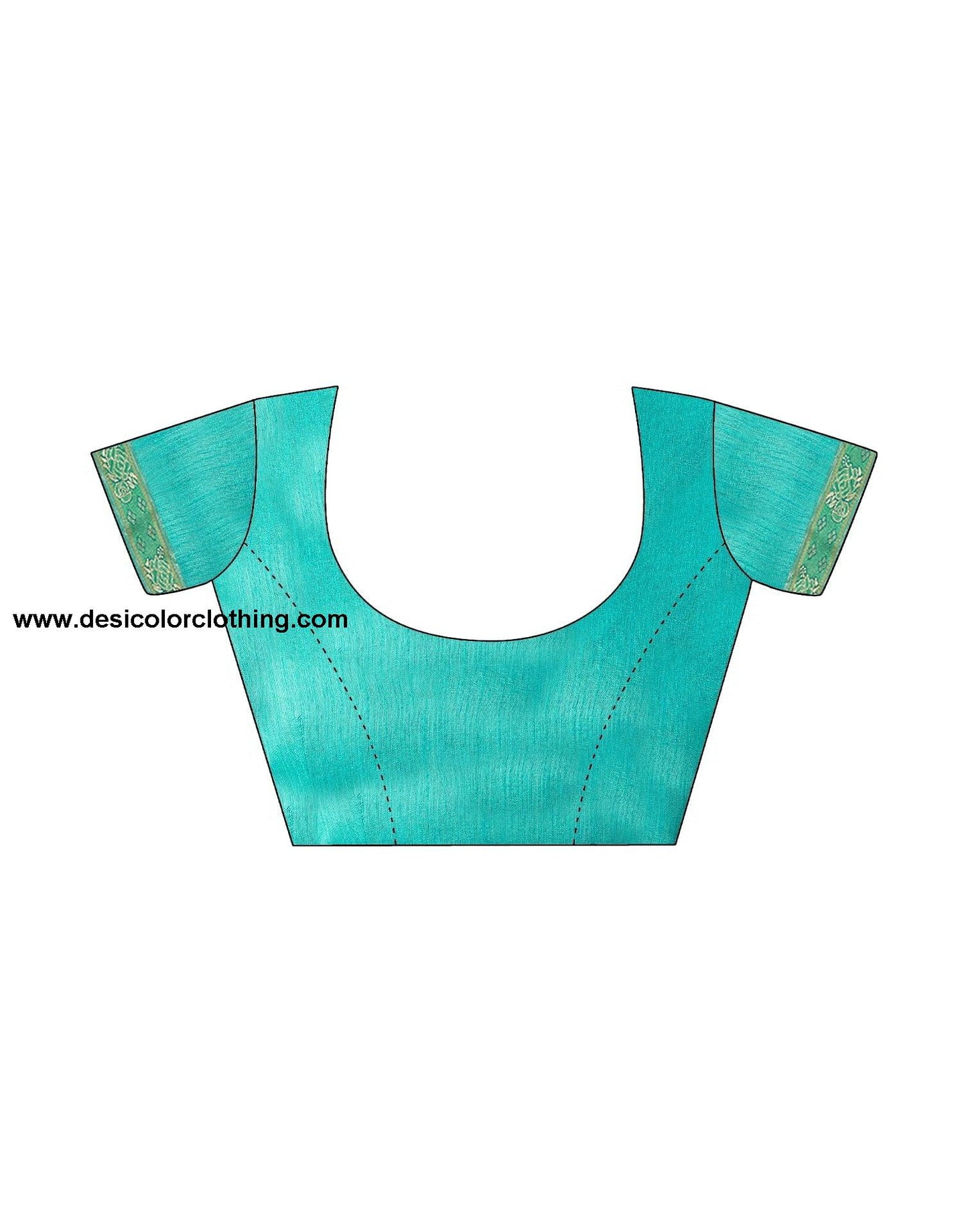 Turquoise Printed Chiffon Saree