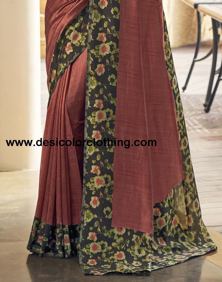 Black Silk Printed Saree