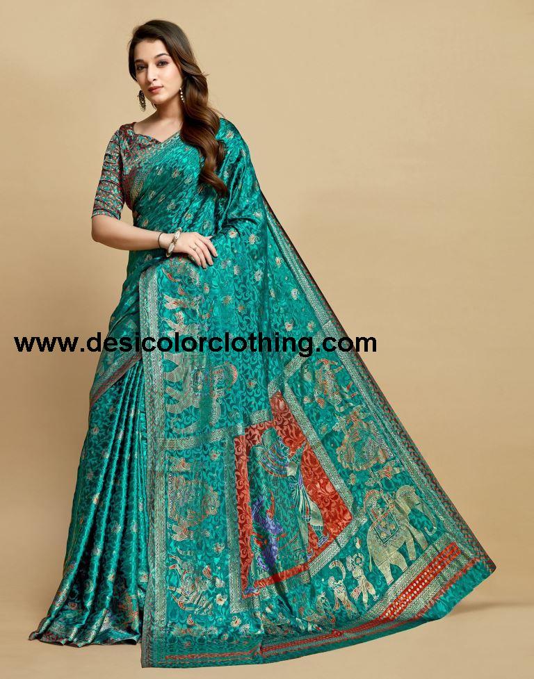 Rama Green Silk Saree