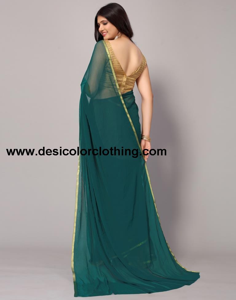 Green Chiffon Saree