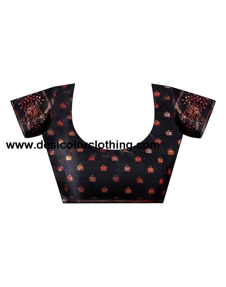 Black Silk Printed Saree