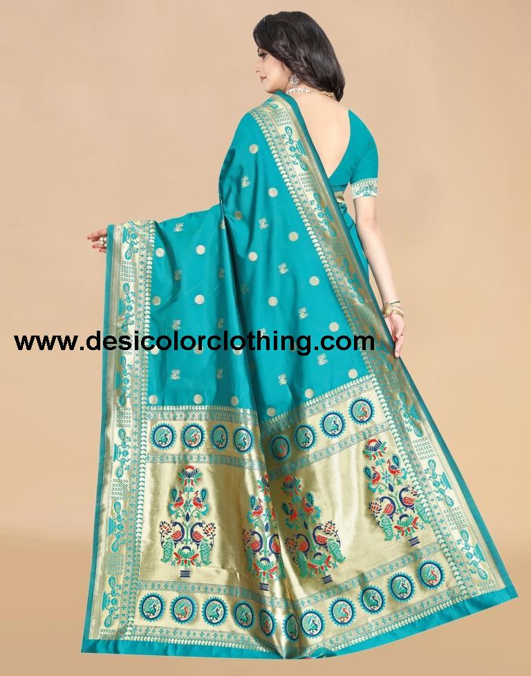 Rama Paithani Silk Saree