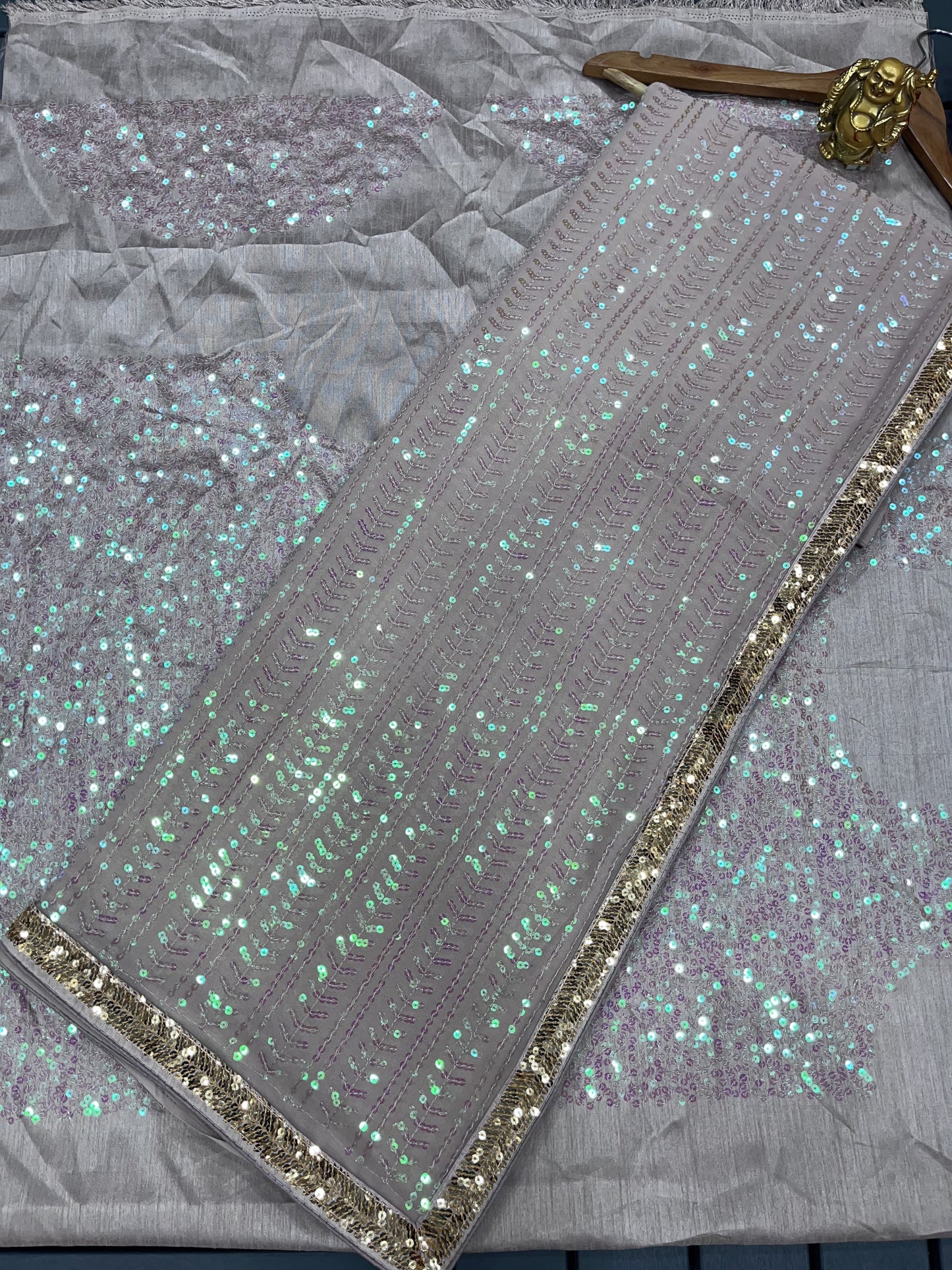 Product Image - Designer Bollywood Sequins Saree in Georgette Fabric - Perfect for Weddings & Festive Wear