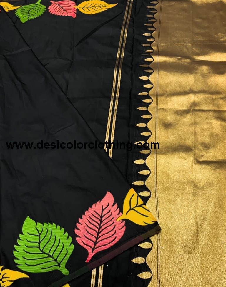 Black Silk Woven Sarees