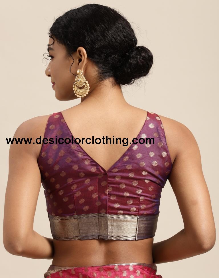 Dark Pink Silk Saree