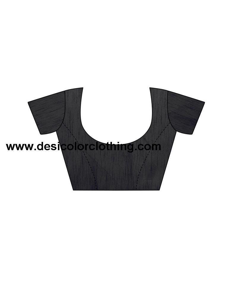 Black Plain Georgette Saree