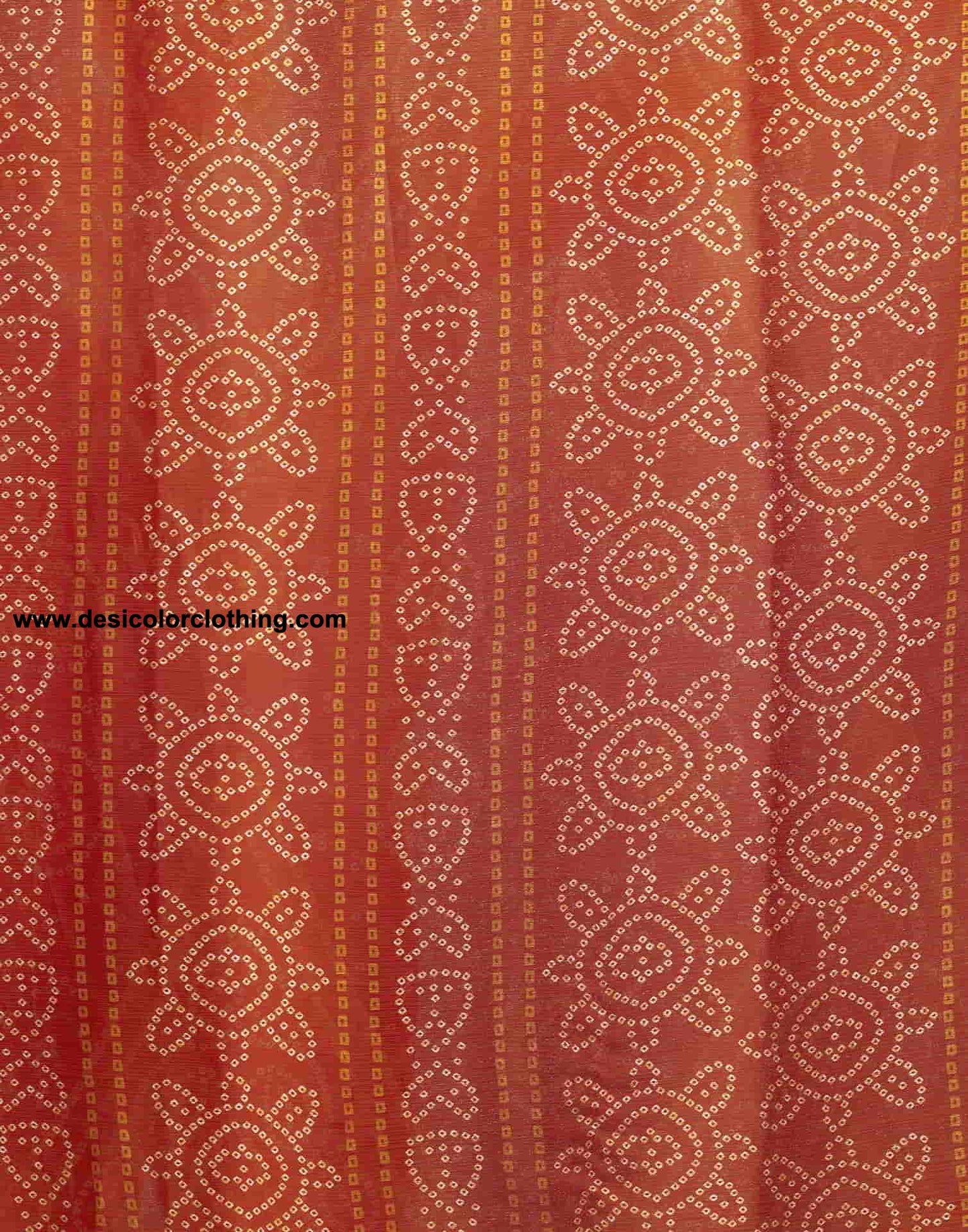 Orange Bandhani Chiffon Saree