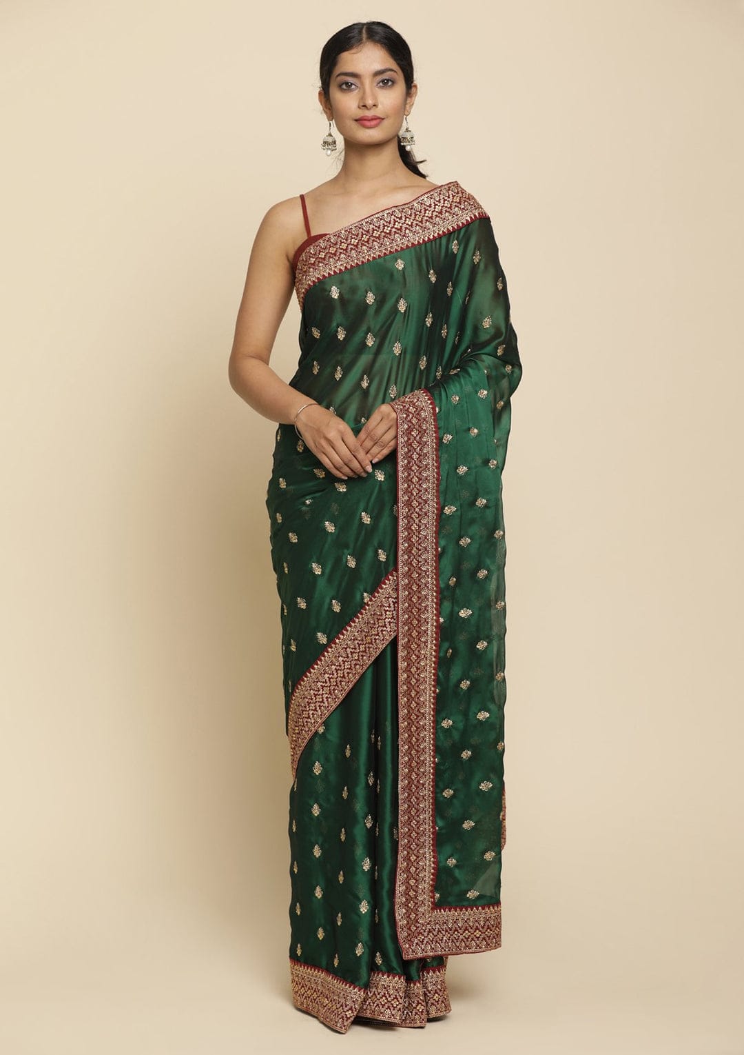 Soft Rich Pure Black Rangoli Silk