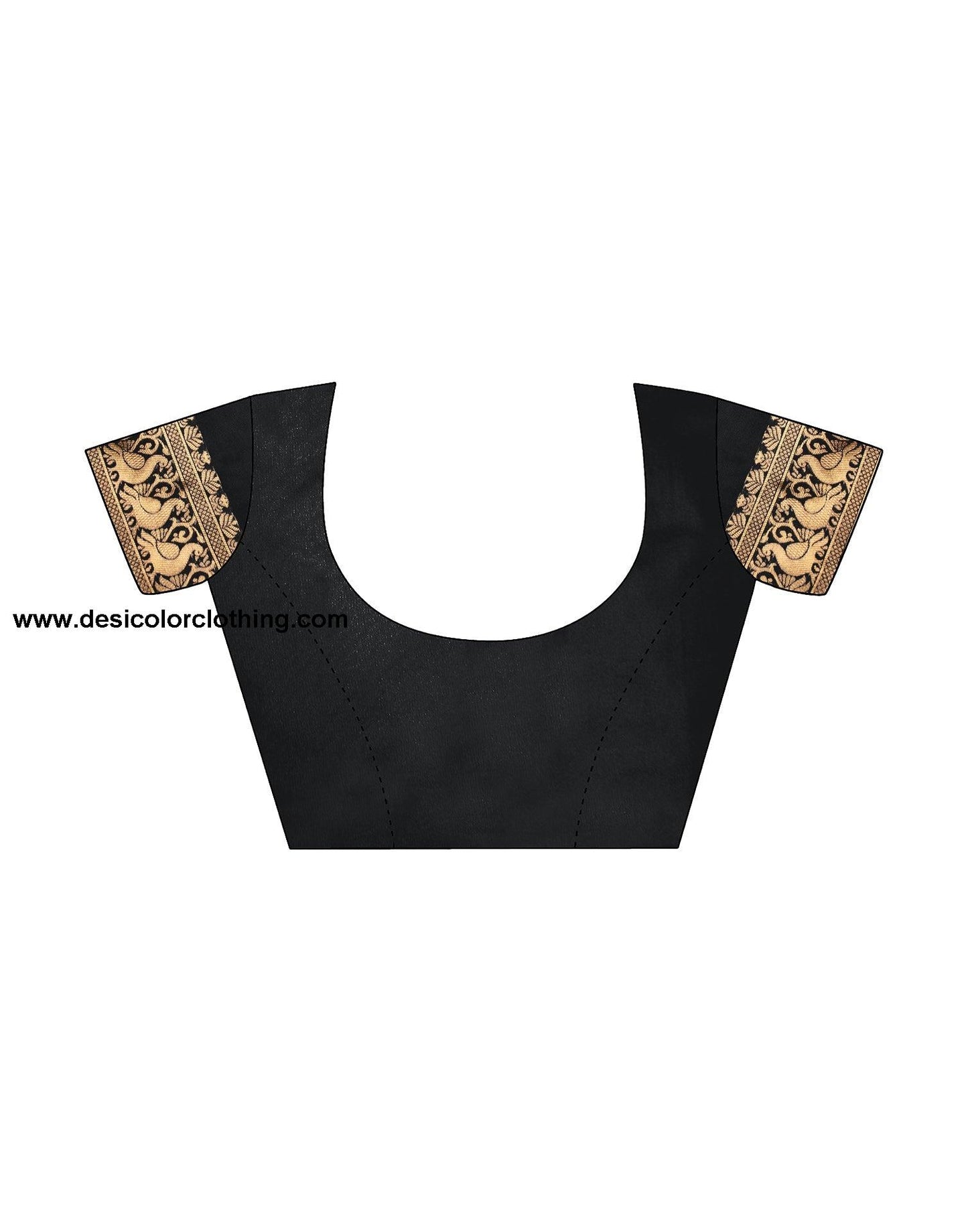 Black Silk Plain Saree