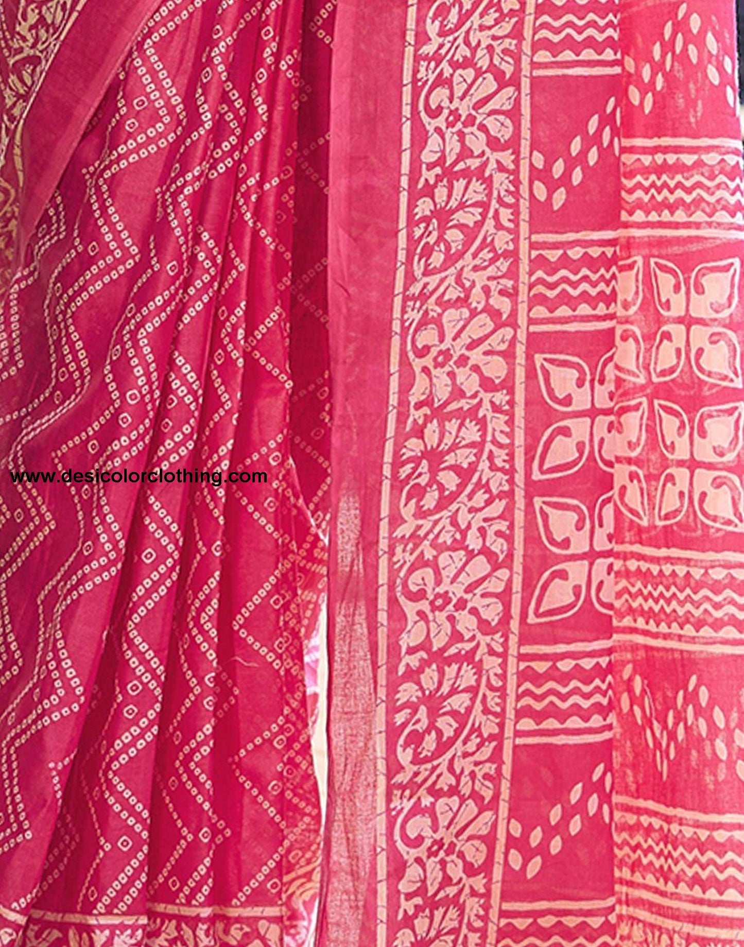 Blush Pink Printed Cotton Pre-Draped Saree