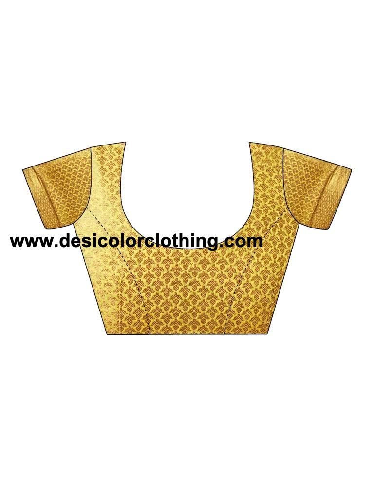 Yellow Silk Plain Saree