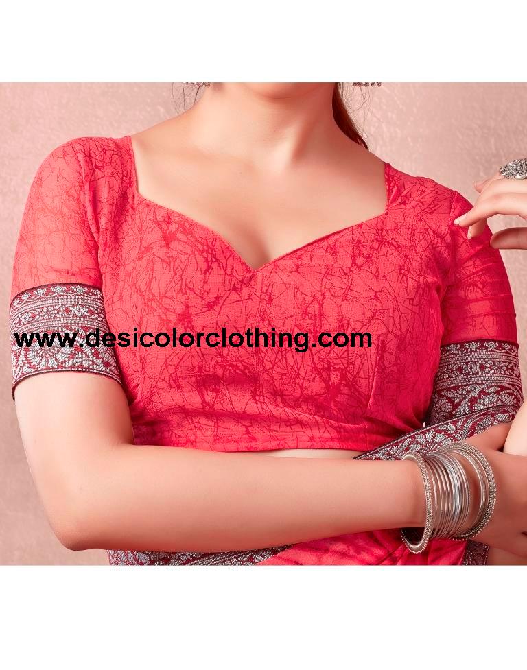Red Georgette Printed Saree