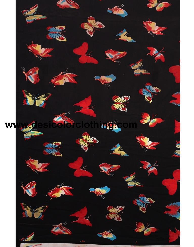 Black Printed Saree | 2098S668
