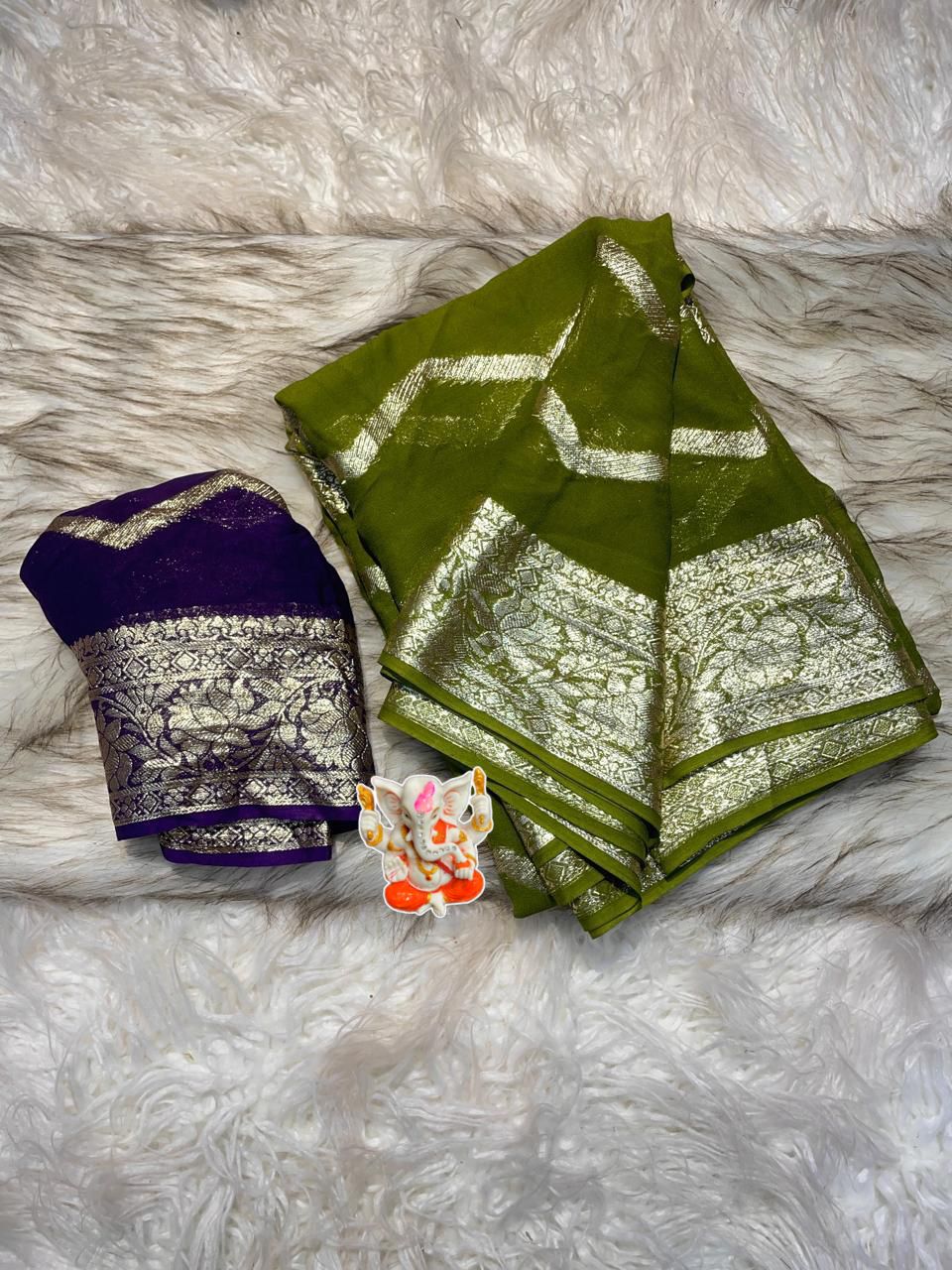 Product Image - Elegant Viscose Georgette Saree - Best Selling Designer Ethnic Wear