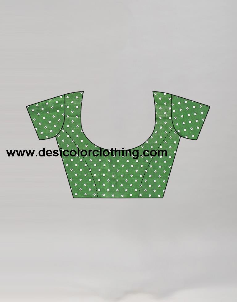 Green Coloured Cotton Bandhani Printed Saree